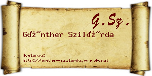 Günther Szilárda névjegykártya