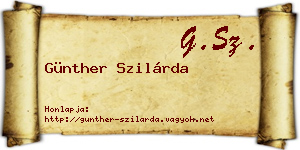 Günther Szilárda névjegykártya